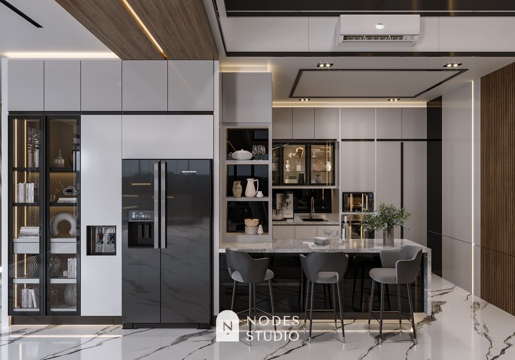 Dapur dengan interior Kontemporer