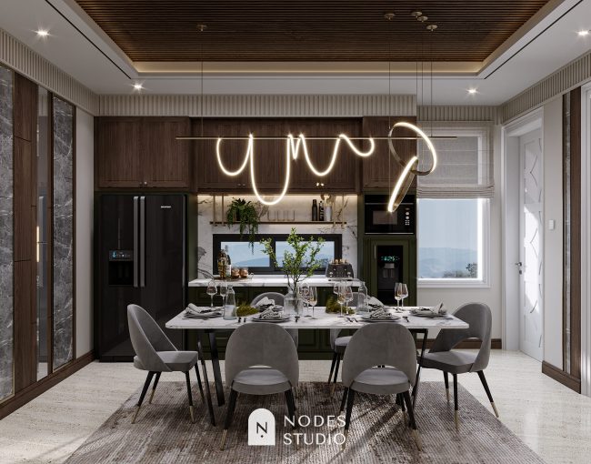 Desain ruang makan kontemporer