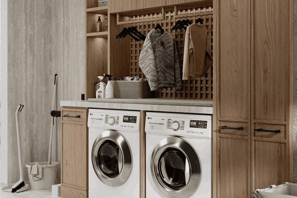 Minimalis Japandi dengan Kabinet Kayu Natural